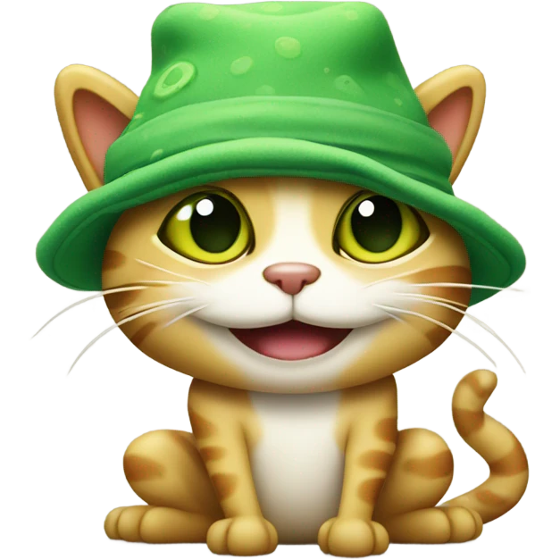 Cat in a froggy hat  emoji