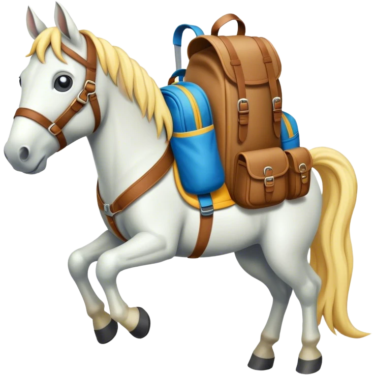Horse with backpack emoji