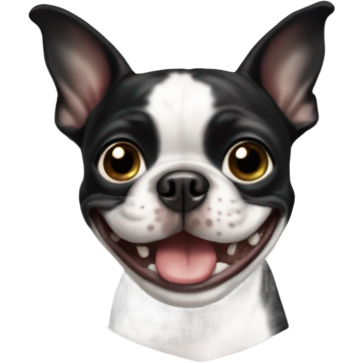 Boston terrier smiling  emoji
