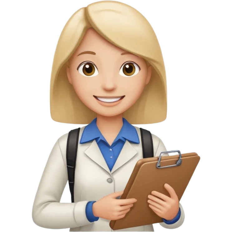 Student Leader + clipboard, Tour Group. emoji