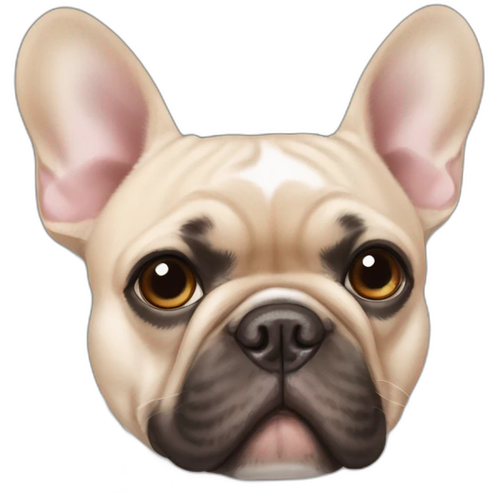 French bulldog brown spot on left eye emoji