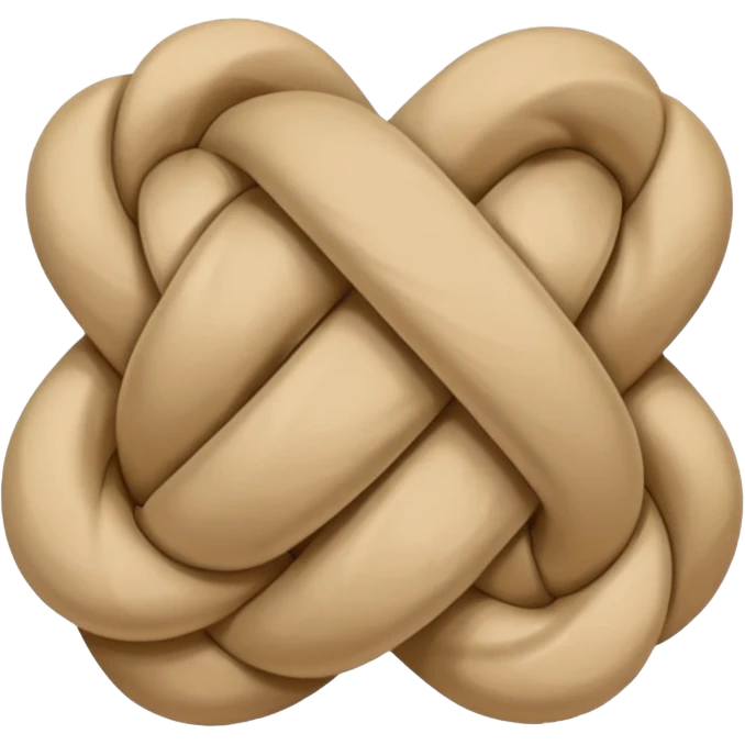 rope tied in a simple knot, rounded edges, cute, soft shading, emoji