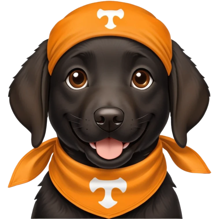 Black lab dog wearing TN Vols bandana emoji