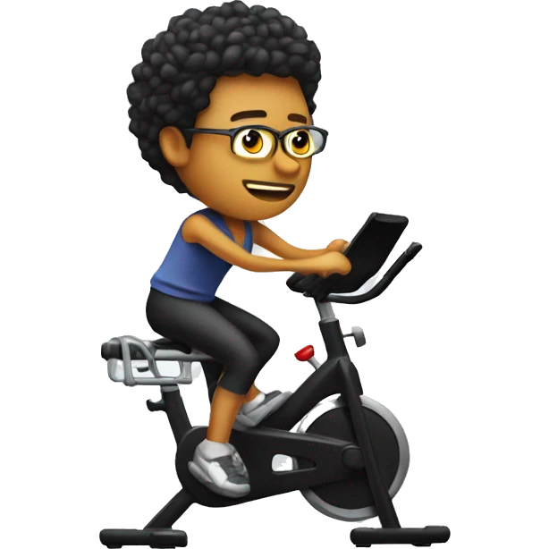 Design an emoji of a person on a stationary bike that is a superstar on a concert emoji
