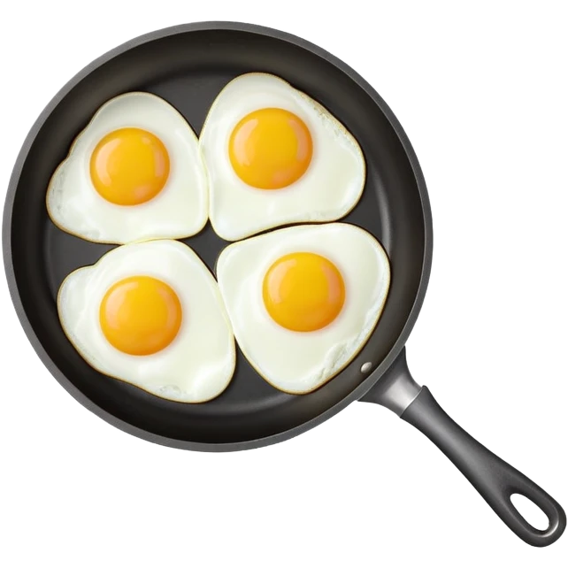 cooking pan with two heart-shaped eggs emoji