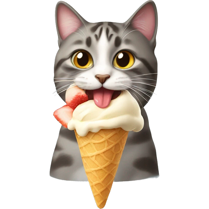 cat licking icecream emoji