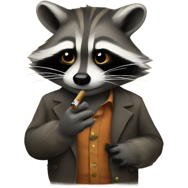 raccoon smoking emoji