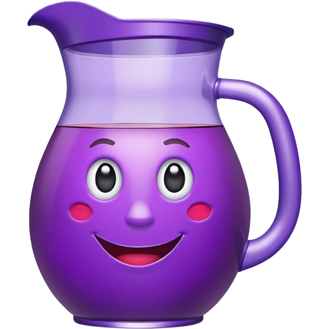 grape koolaid pitcher with smiling face emoji