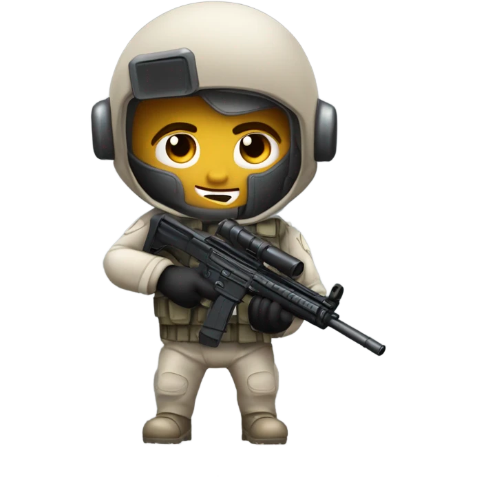 Martian secret service mercenary aiming rifle emoji
