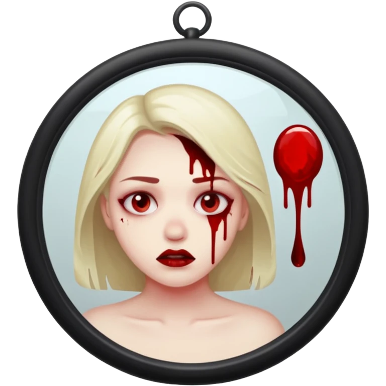 Checked mirror with blood  emoji