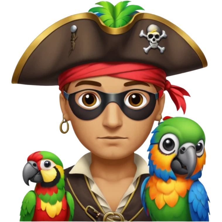 pirate and parrot emoji
