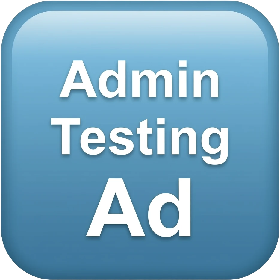Banner with this text: Admin Testing Ad emoji