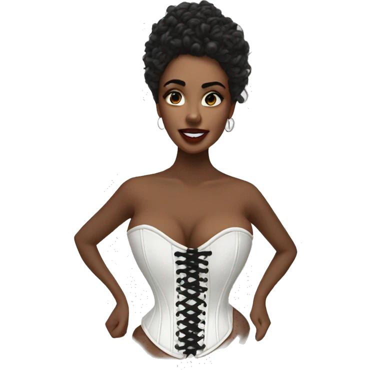 Women lace up boned white corset emoji