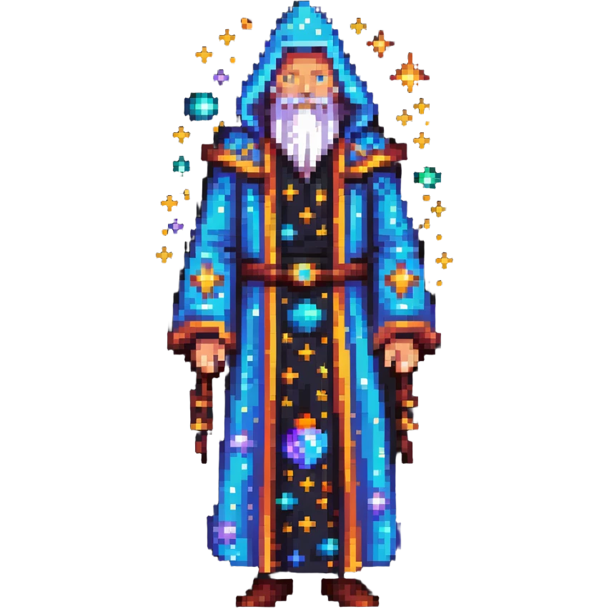 cosmic wizard with stars and galaxy robe emoji