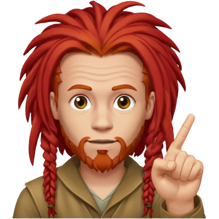 Red head male with dread with one finger up  emoji