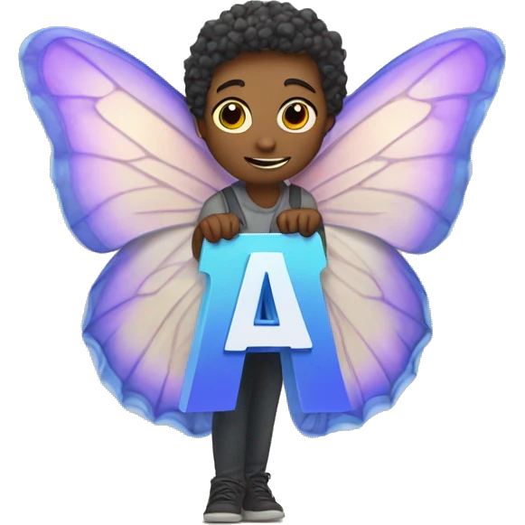 Letter A whith Butterfly wings emoji