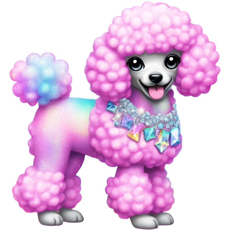 Lisa frank glitter poodle with diamonds   emoji
