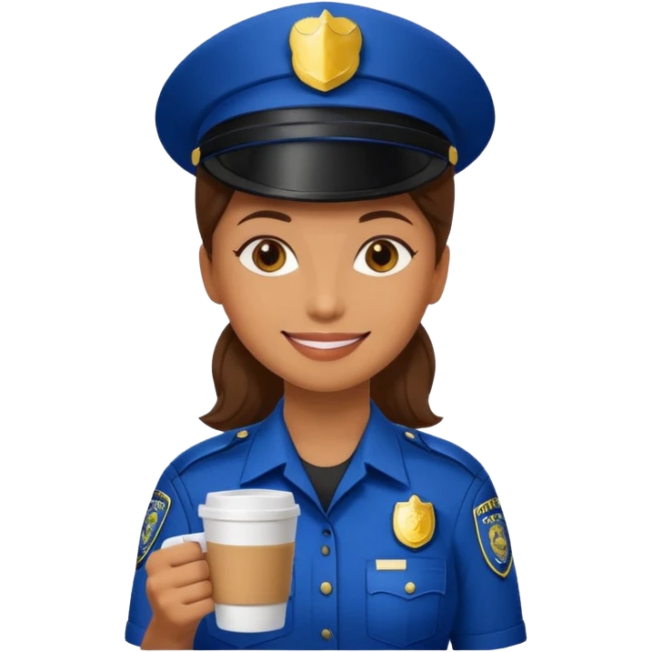 woman police holding coffee emoji