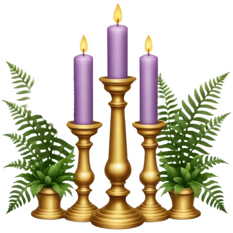 Aesthetic scenic beautiful gorgeous pretty elegant sparkly shiny scene of Candles, flowers, marble pedestals, lush vines, ferns, scenic aesthetic scenery emoji