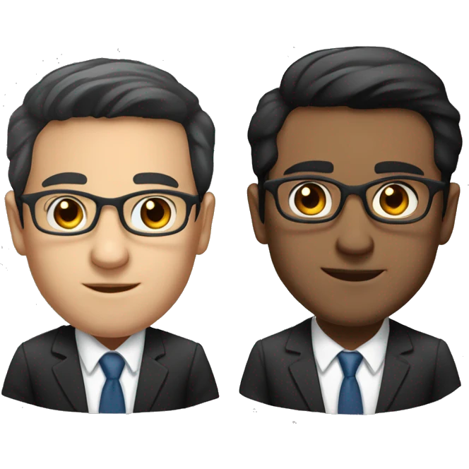 lawyer and businessman about 30-35 yers old with glasses and black hair and brown eyes  emoji