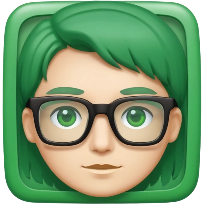 Green Square glasses emoji