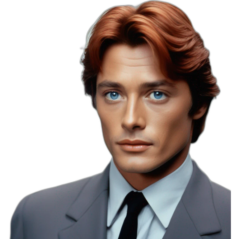 alain delon young space navigator blue eyes neat red hair emoji