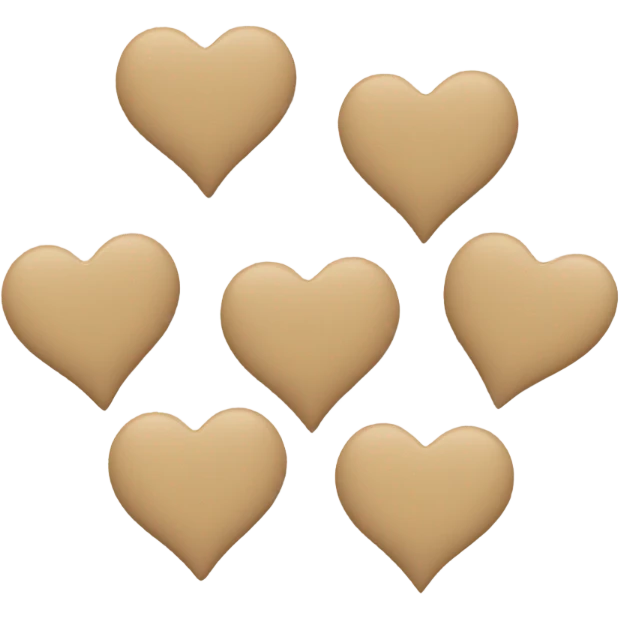 5 small beige hearts emoji
