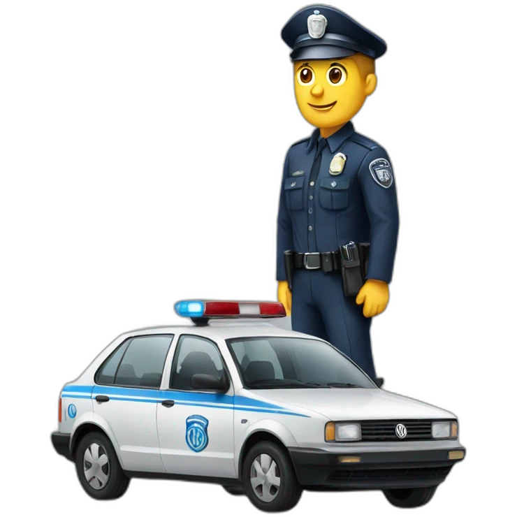Policeman on volkswagen emoji