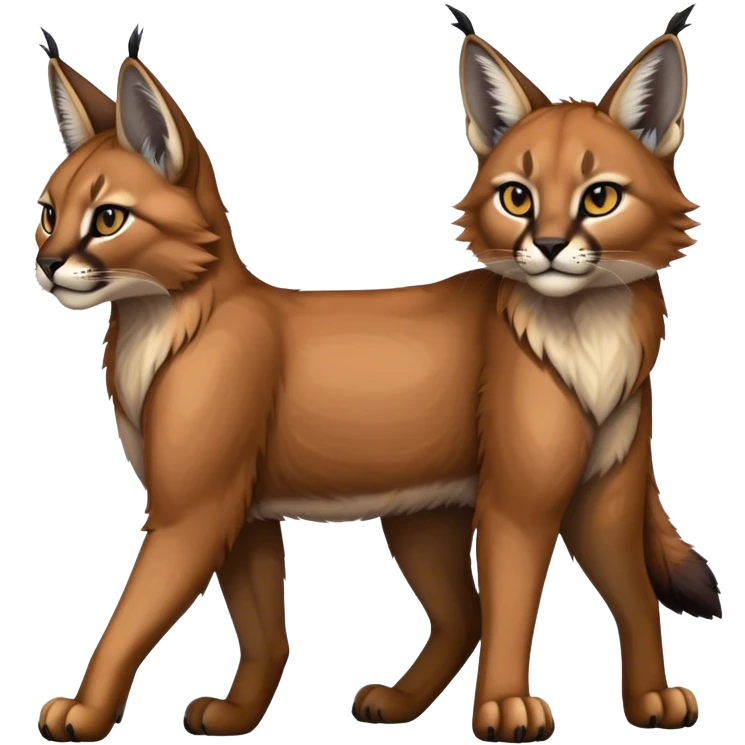 Epic Cute Dark Warm Caracal-Bobcat-Sergal-Vernid full body emoji