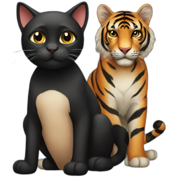 black-cat-with-a-tiger emoji
