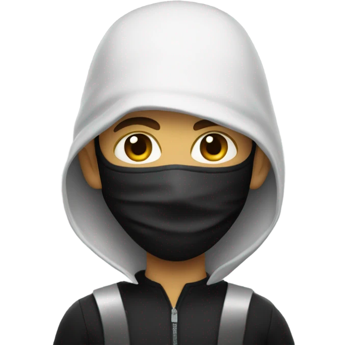 A robber dressed white and black wearing a mask emoji