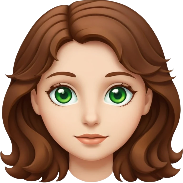 girl with wavy brown hair and green eyes emoji