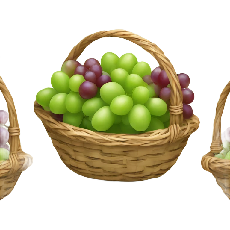 Basket with green grapes emoji