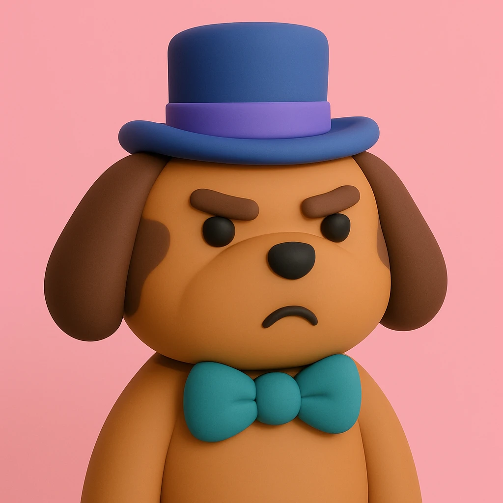 dog with tophat emoji