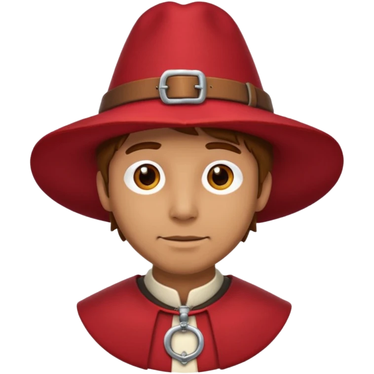 Man with red pilgrim-style hat and buckle.







































 emoji