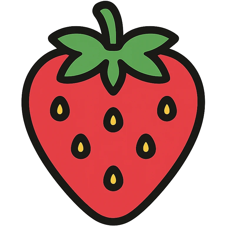 clean lines and color strawberry icon emoji