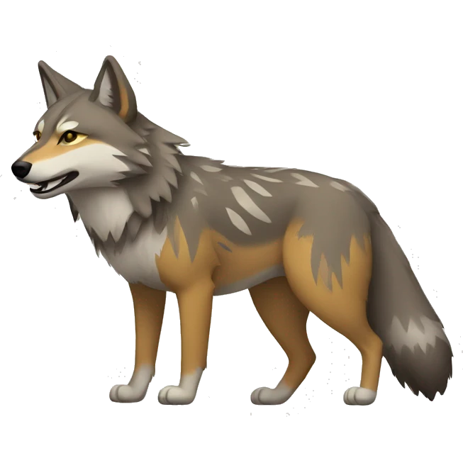 Coywolf With Tribal Markings Full Body emoji