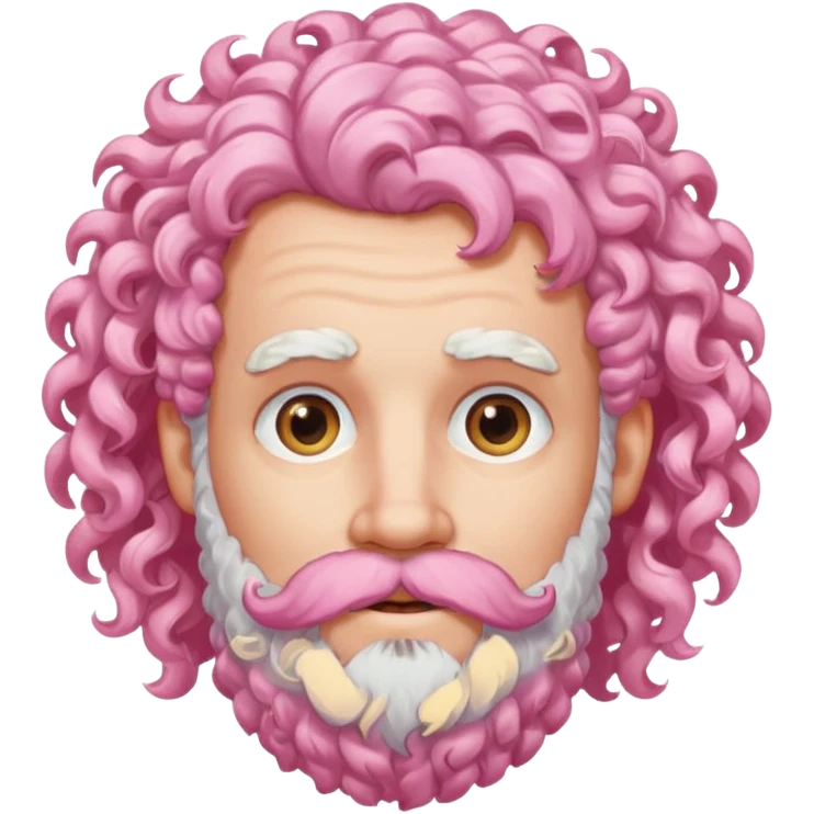 very white bearded pink curly haired  emoji