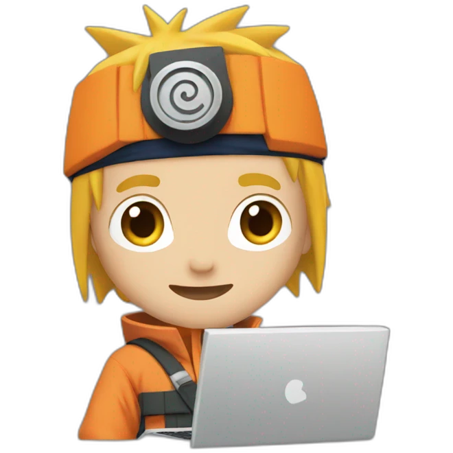 naruto with a computer emoji