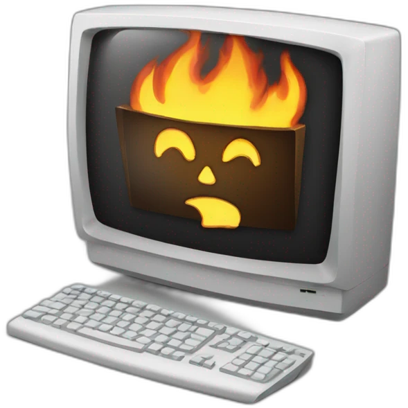 computer on fire emoji