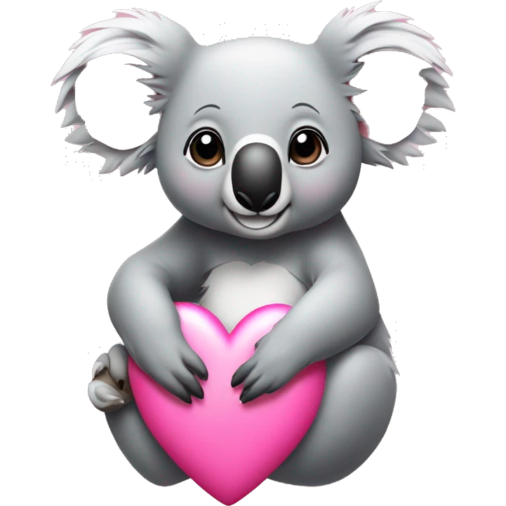 koala looking loving with pink hearts around it  emoji