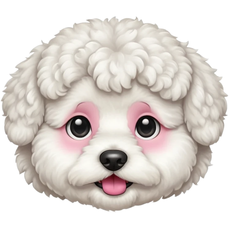 white bichon frise face with curly round hair emoji
