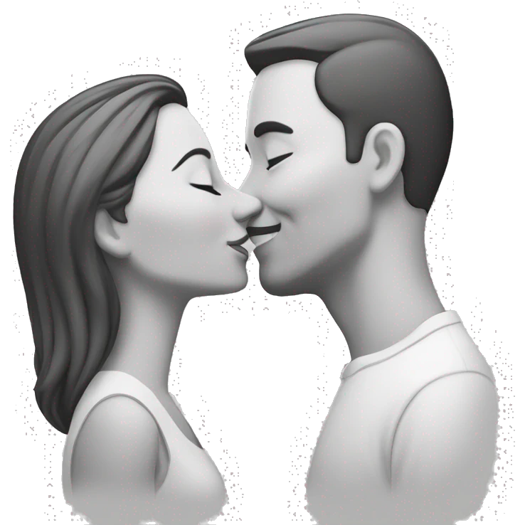 pareja blanca dándose un beso emoji