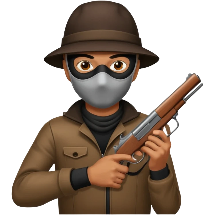 Robber with gun emoji