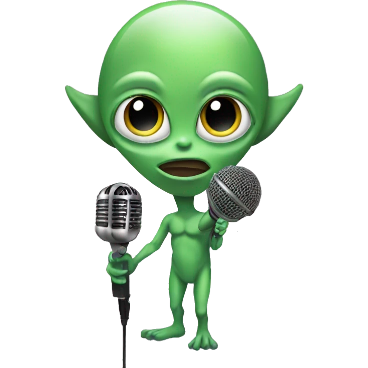 Alien with a microphone  emoji