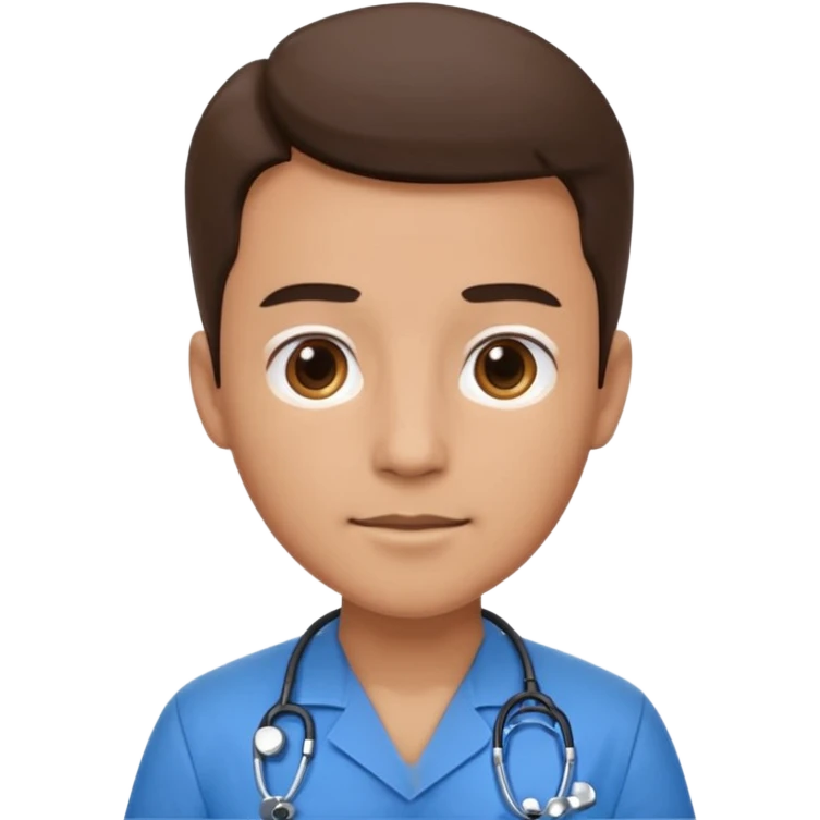 doctor con uniforme azul emoji