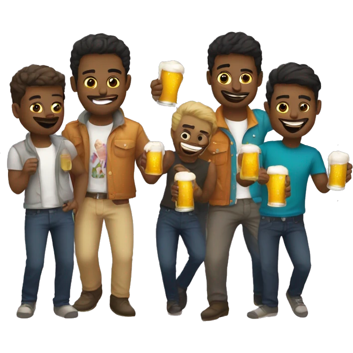 Party whit gays with beers  emoji