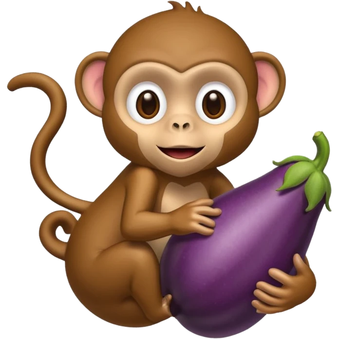 Monkey with an eggplant emoji