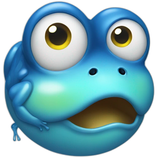 blue frog crying emoji