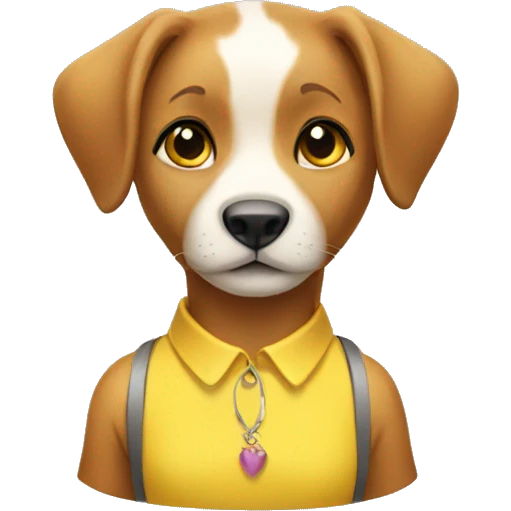 female animal with Yellow shirt and earrings emoji